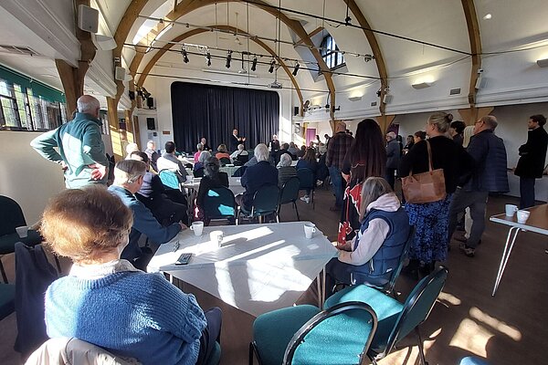 Ed Davey speaks to local Lib Dem party members