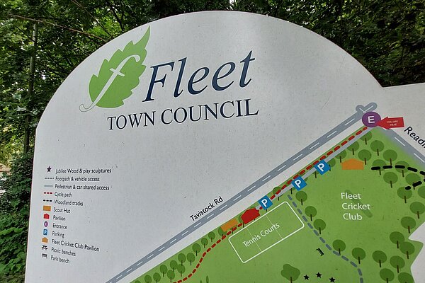 Fleet Town Sign at Calthorpe Park