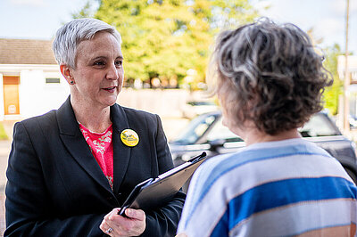 Alex canvassing in Hook