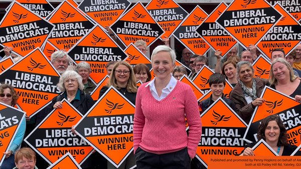 Alex Brewer with lib dem party members